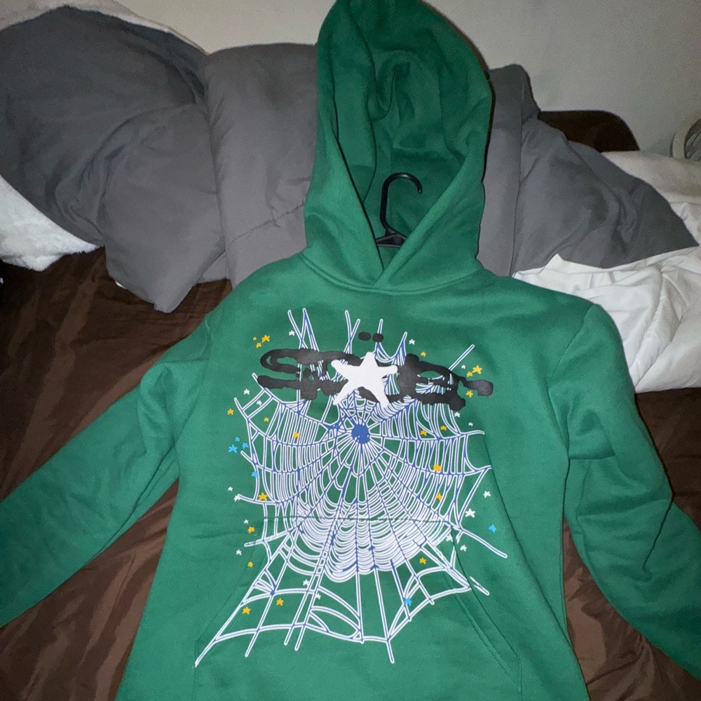 Green Sp5der Hoodie READ DESC